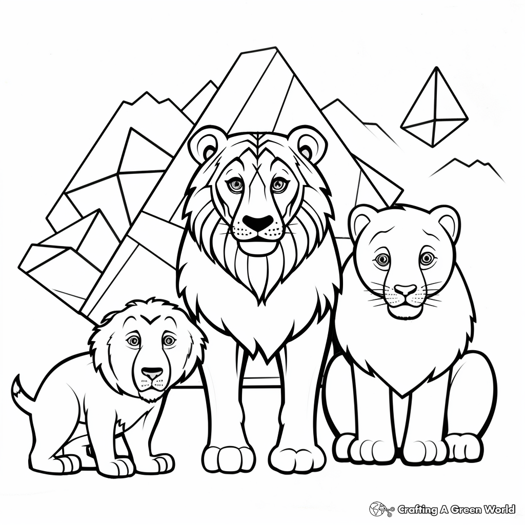 Animal Shapes Using Trapezoids Coloring Pages 1