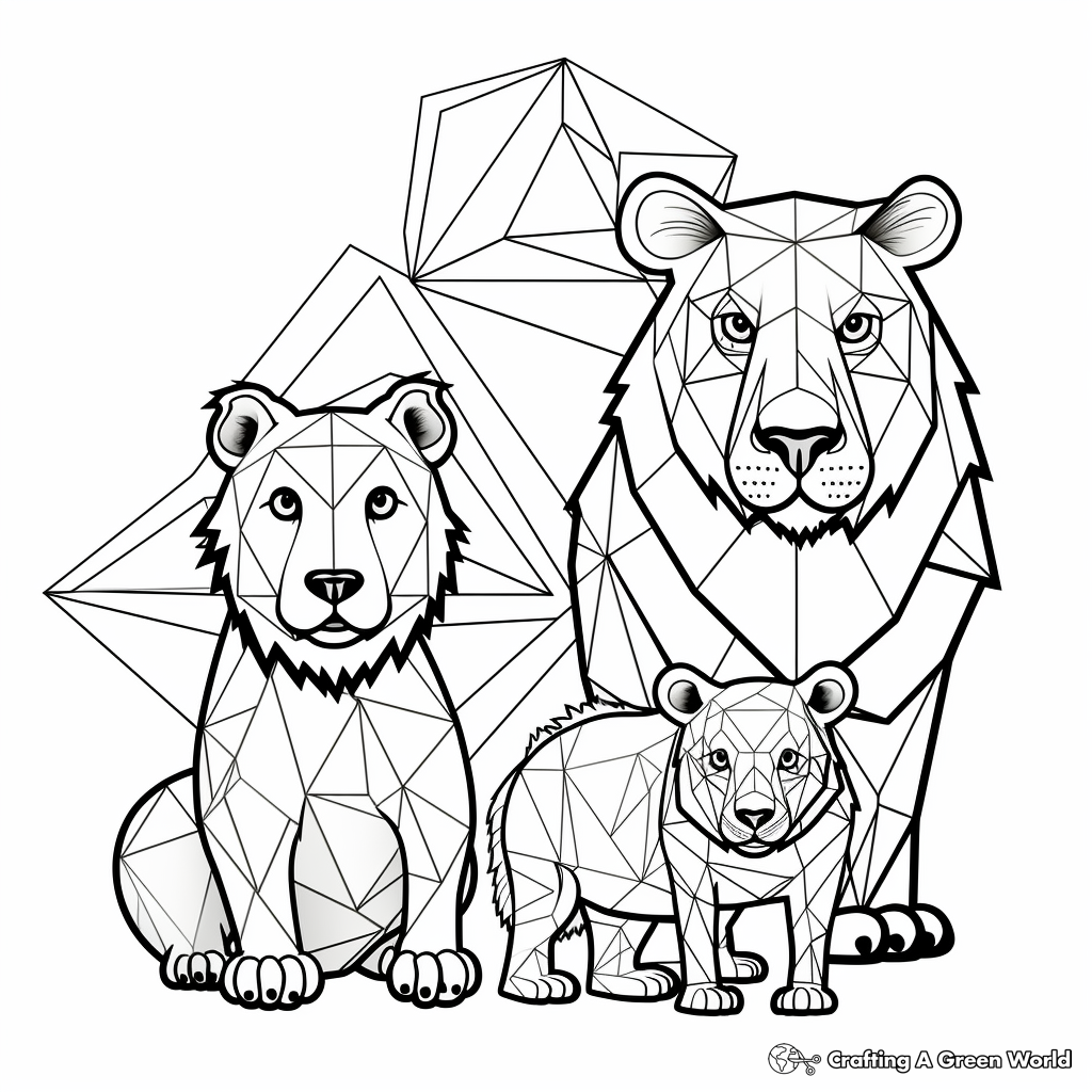 Animal Shapes Using Trapezoids Coloring Pages 3