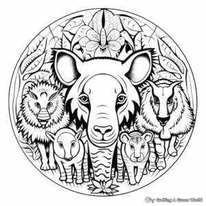 Animal-Themed Mandala Coloring Pages 1