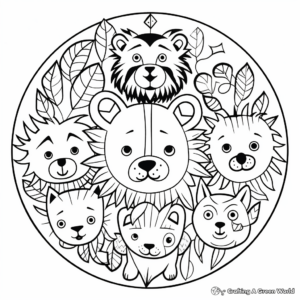 Animal-Themed Mandala Coloring Pages 3