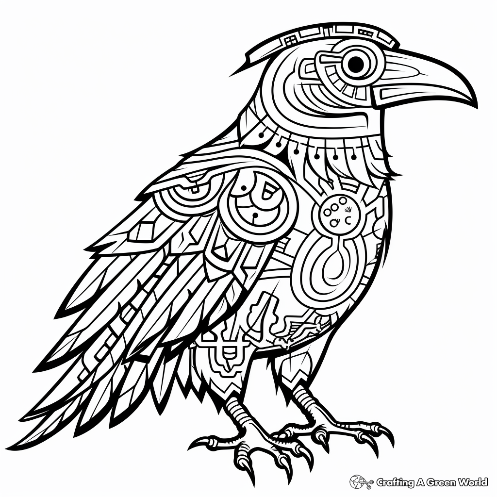 Animal Totem: Raven Spirit Coloring Pages 1