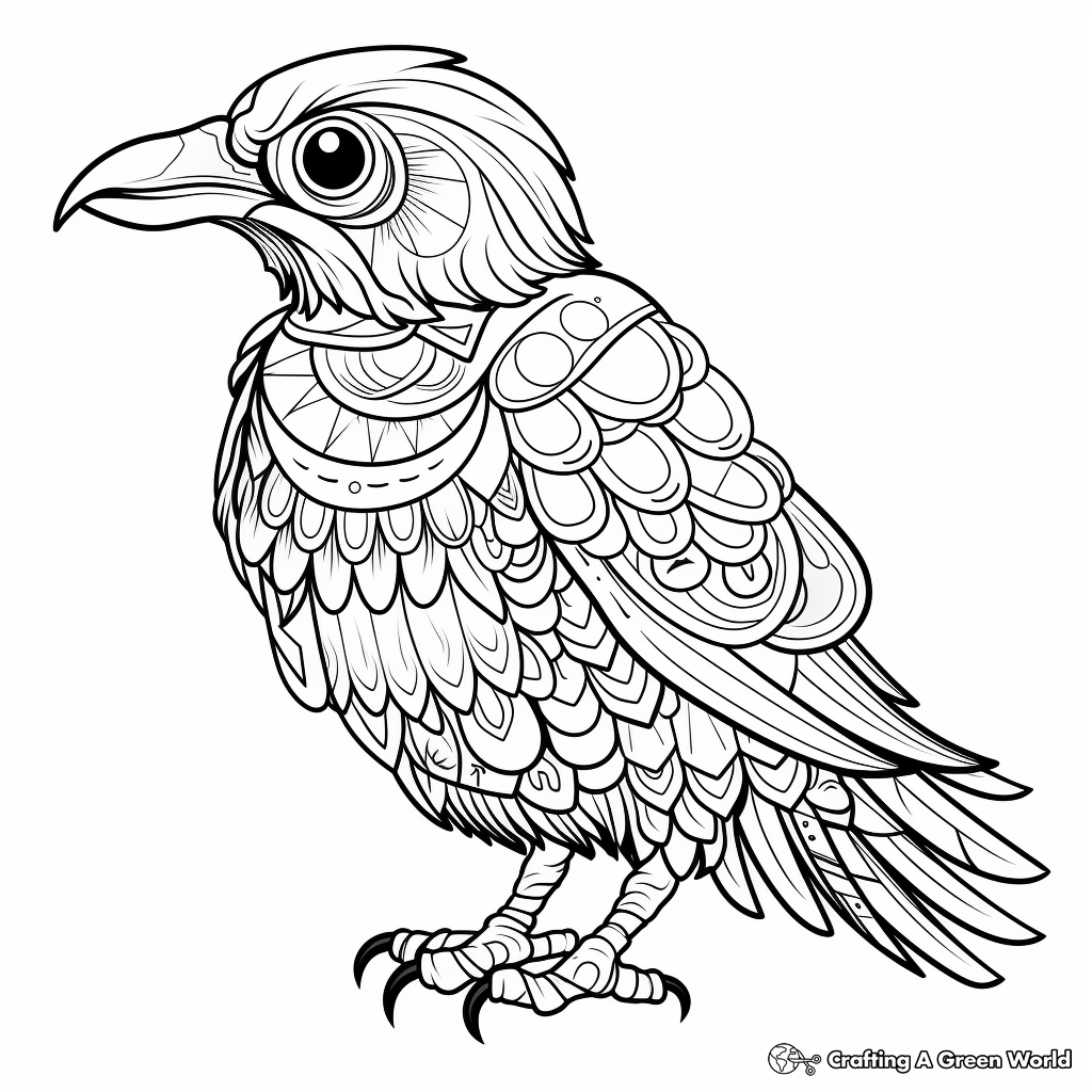 Animal Totem: Raven Spirit Coloring Pages 3
