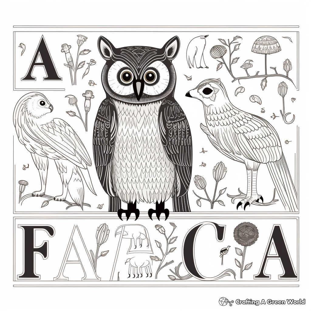 Animal Vowels: A-E-I-O-U Coloring Pages with Animal Themes 2