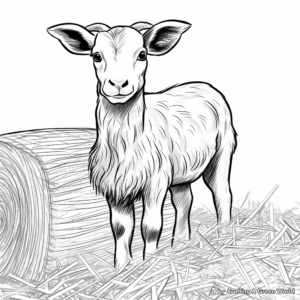 Animals and Hay Bale Coloring Pages 2