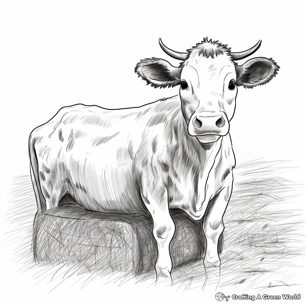 Animals and Hay Bale Coloring Pages 4