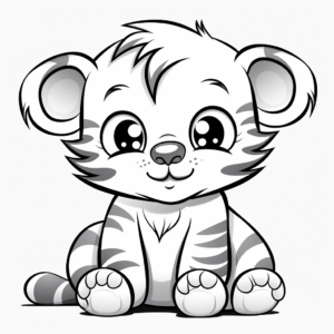 Animated Baby Tiger Coloring Pages 1