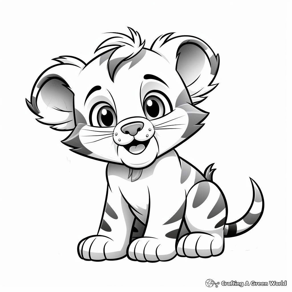 Animated Baby Tiger Coloring Pages 2