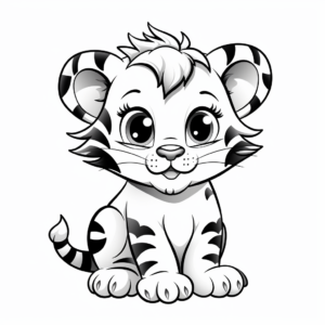 Animated Baby Tiger Coloring Pages 4