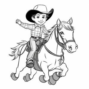 Animated Cartoon Bull Riding Coloring Pages 1