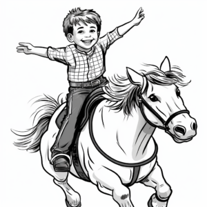 Animated Cartoon Bull Riding Coloring Pages 4