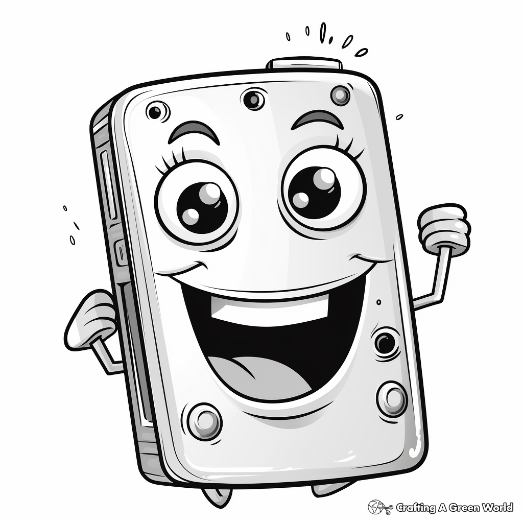 Animated Cartoon Phone Coloring Pages 1