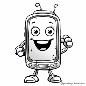 Animated Cartoon Phone Coloring Pages 4