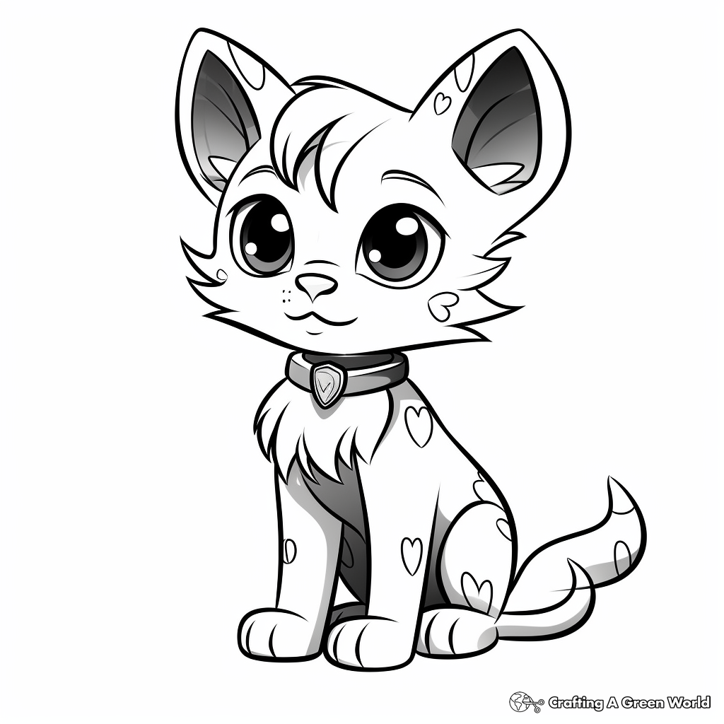 Animated Cat Kid Coloring Pages 1