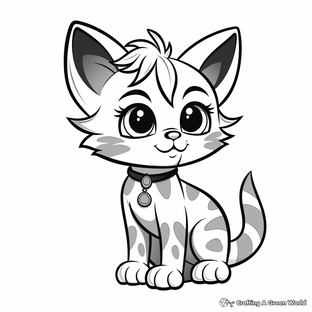 Animated Cat Kid Coloring Pages 2