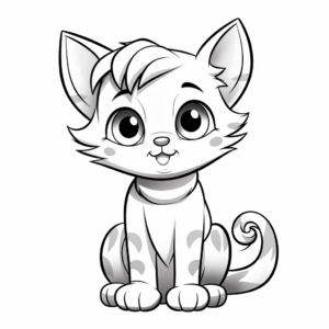 Animated Cat Kid Coloring Pages 3