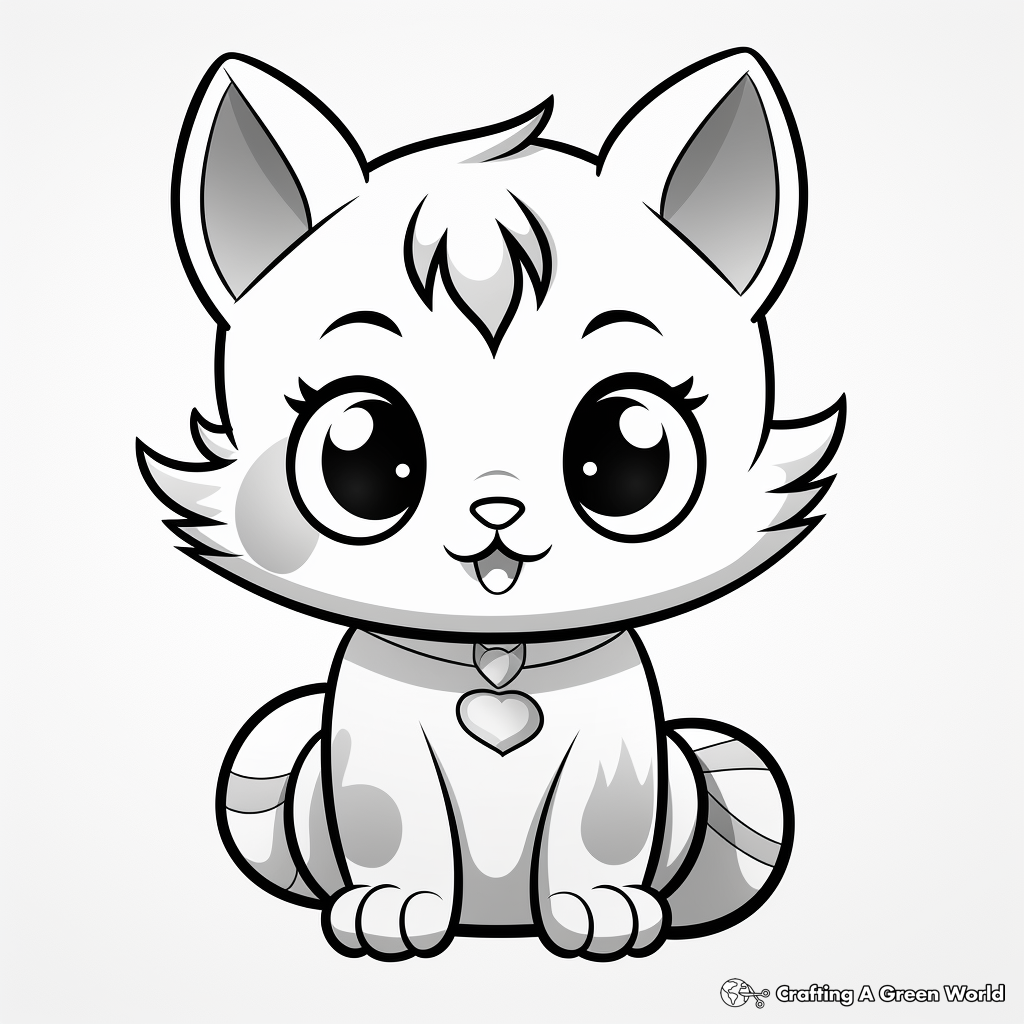 Animated Chibi Cat Coloring Pages 1