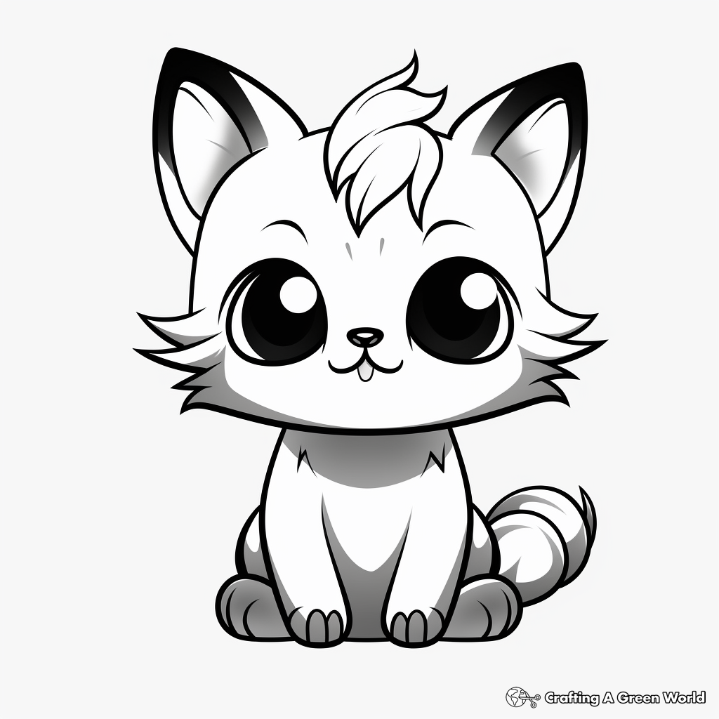 Animated Chibi Cat Coloring Pages 3