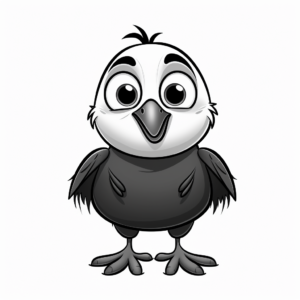 Animated Crow Coloring Pages: Cartoon Styles 2