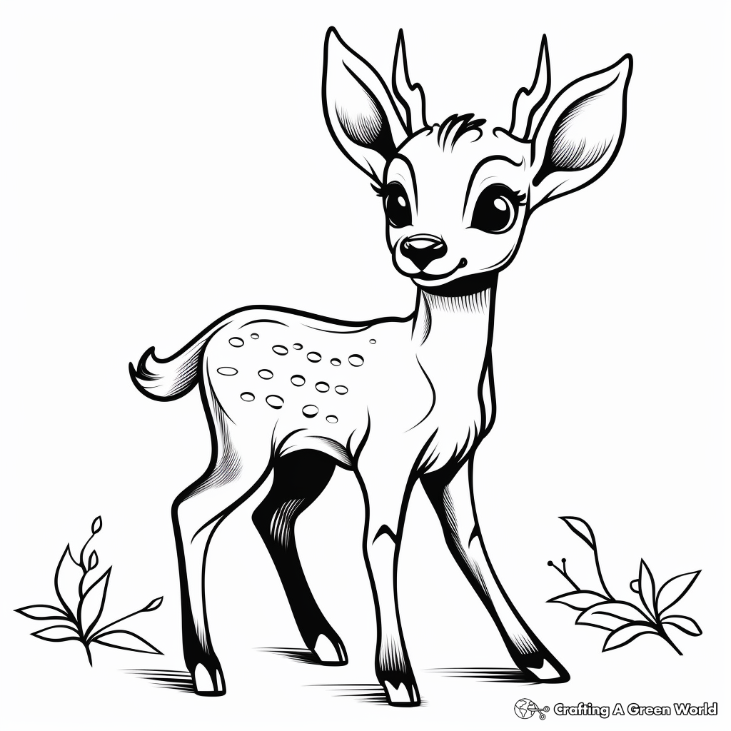 Animated Cute Deer Coloring Pages 2