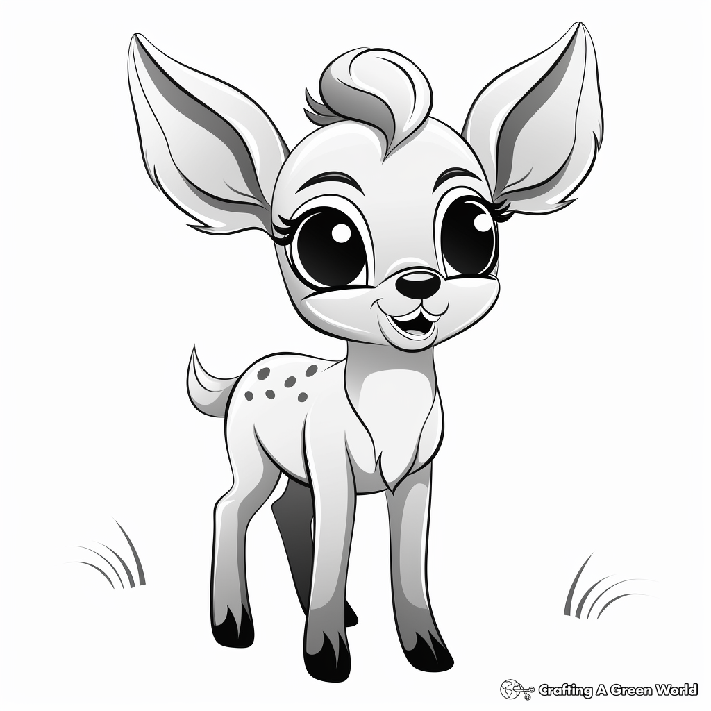 Animated Cute Deer Coloring Pages 3