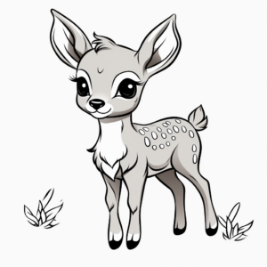 Animated Cute Deer Coloring Pages 4
