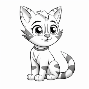 Animated Domestic Striped Cat Coloring Pages 1