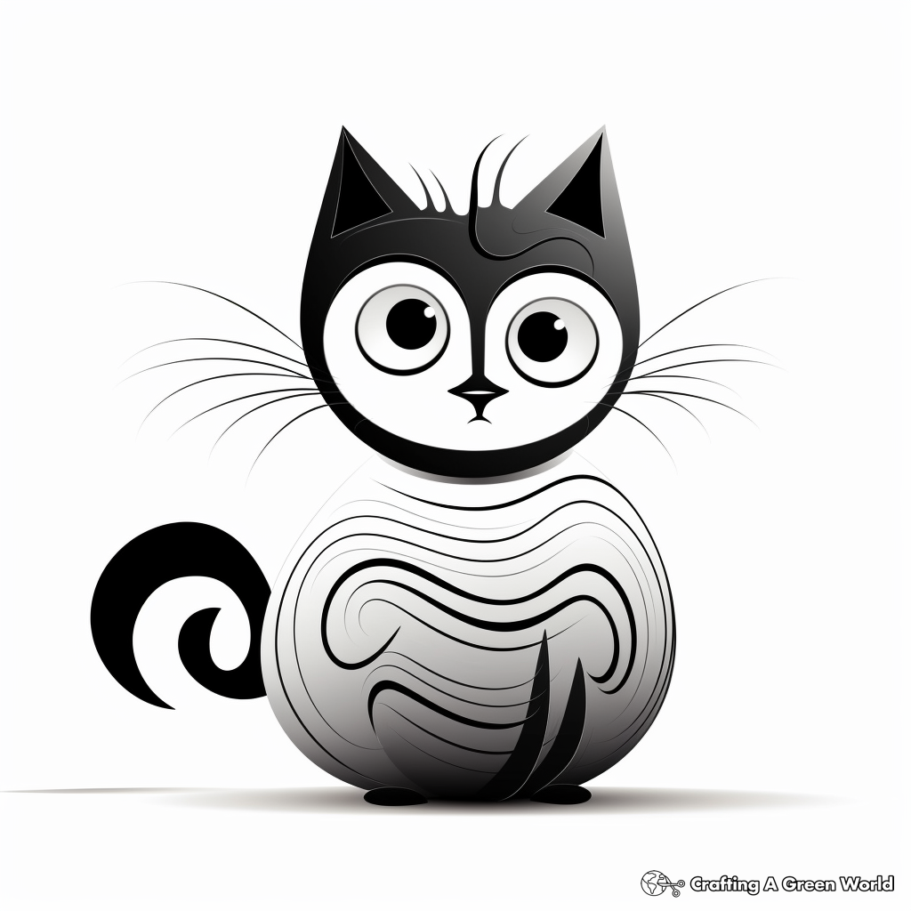 Animated Domestic Striped Cat Coloring Pages 4