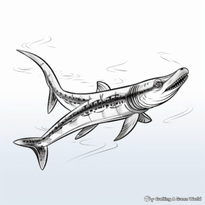 Animated Elasmosaurus Coloring Pages for Kids 2