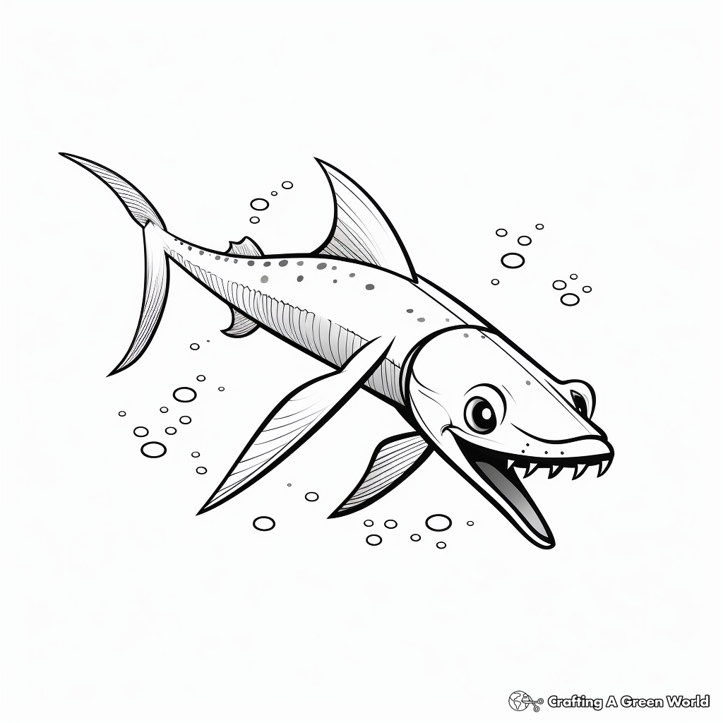 Animated Elasmosaurus Coloring Pages for Kids 3