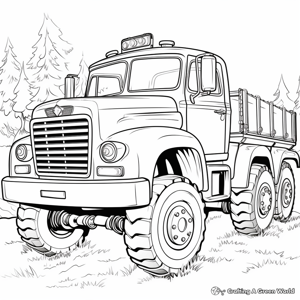 Animated Funny Fire Truck Coloring Pages 3