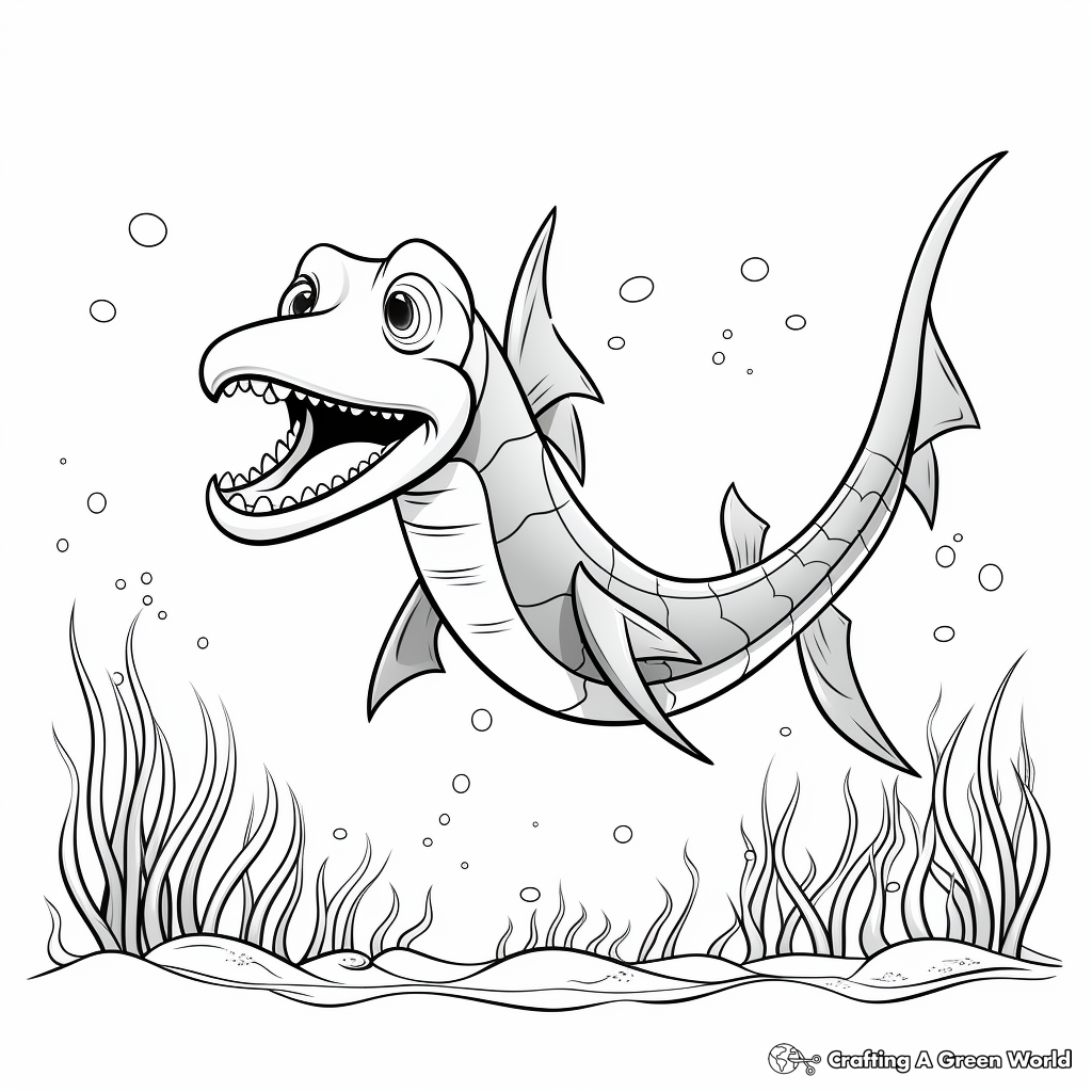 Animated Plesiosaurus Coloring Pages 2