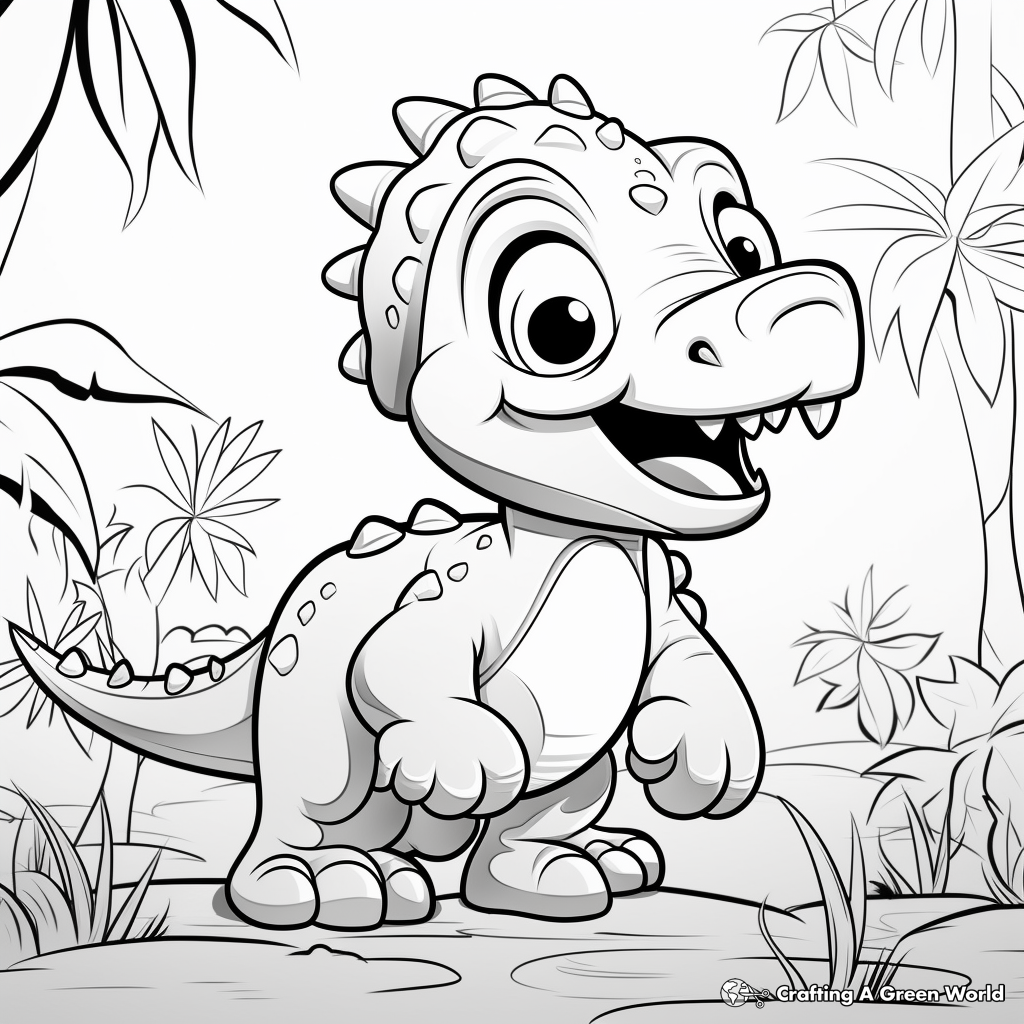 Animated T-Rex Dinosaur Coloring Sheets 1