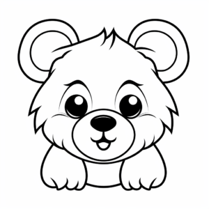 Animated Teddy Bear Head Coloring Pages for Kids 4