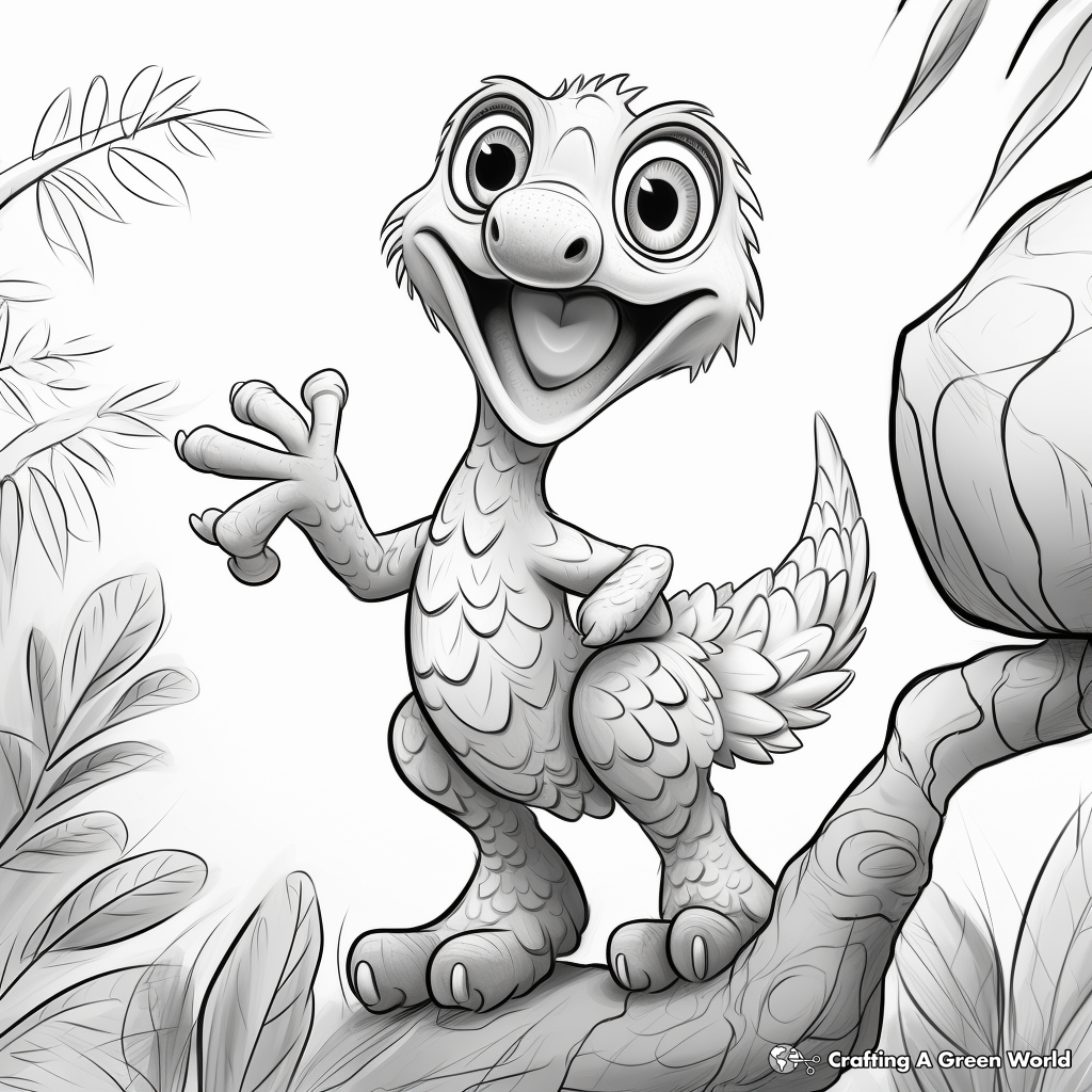 Animated Utahraptor Coloring Page for Fun 3