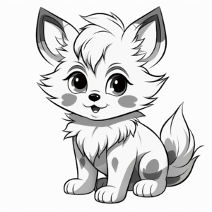 Anime Baby Wolf Pup Coloring Pages 1