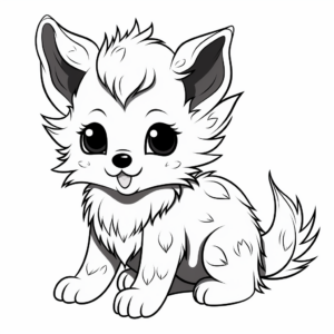 Anime Baby Wolf Pup Coloring Pages 2