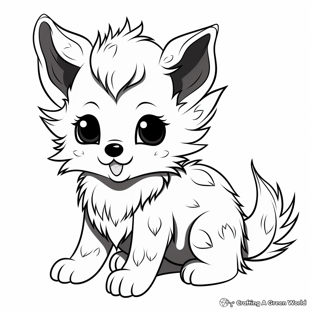 Anime Baby Wolf Pup Coloring Pages 2