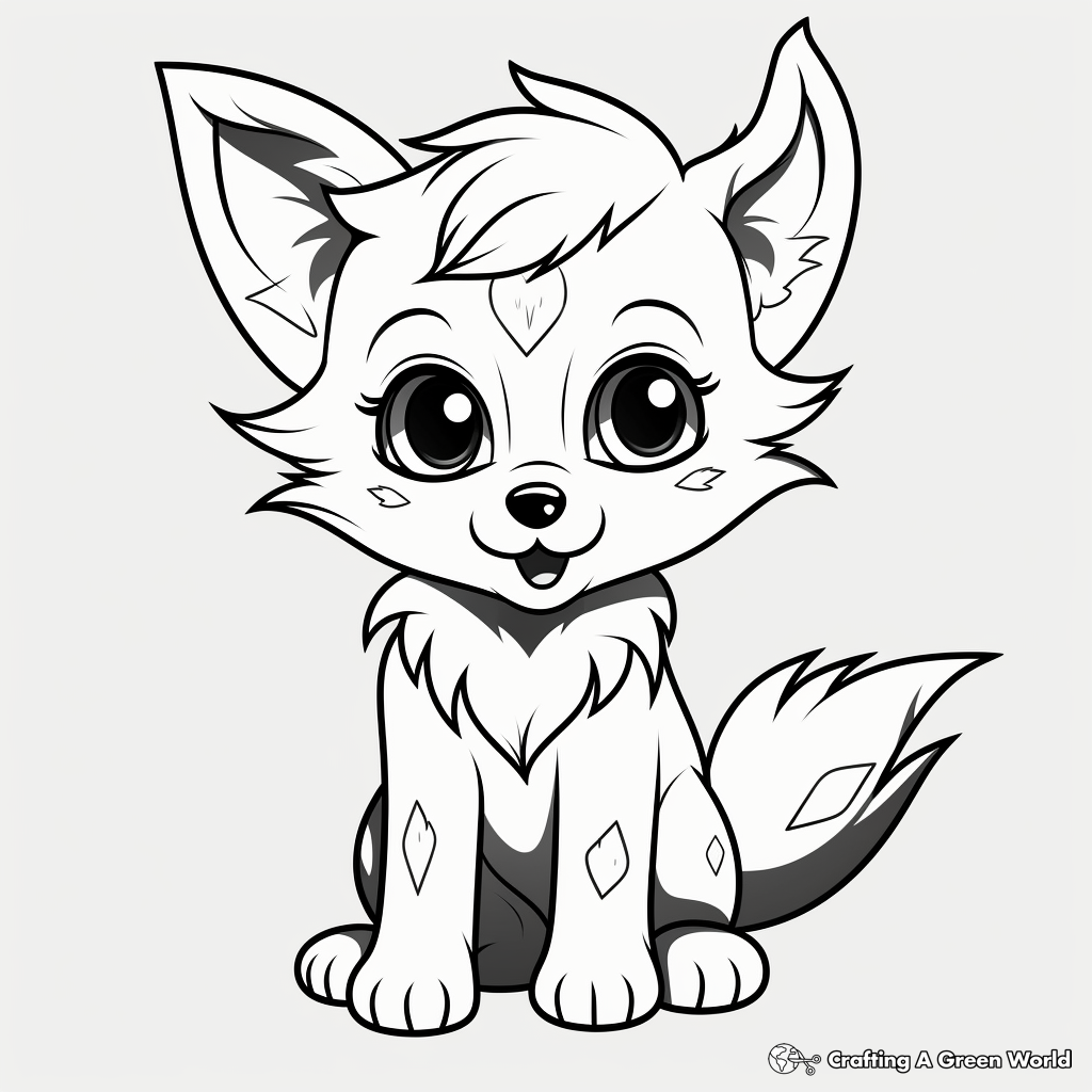 Anime Baby Wolf Pup Coloring Pages 4