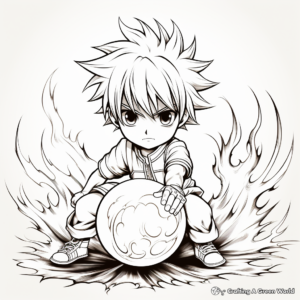 Anime-Inspired Fireball Coloring Sheets 3