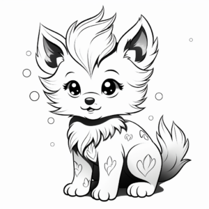 Anime Mystic Wolf Pup Coloring Pages 1