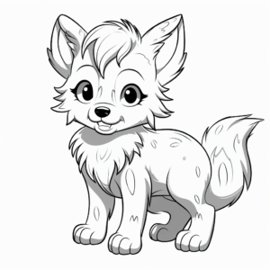 Anime Mystic Wolf Pup Coloring Pages 2