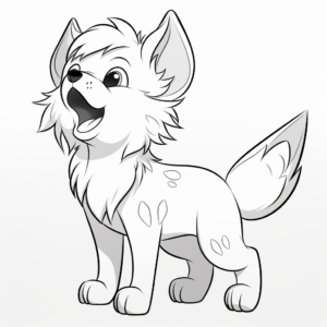 Anime Wolf Pup Howling Coloring Pages 2