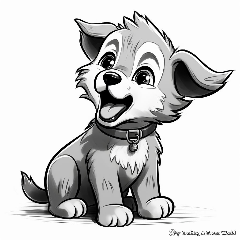 Anime Wolf Pup Howling Coloring Pages 3