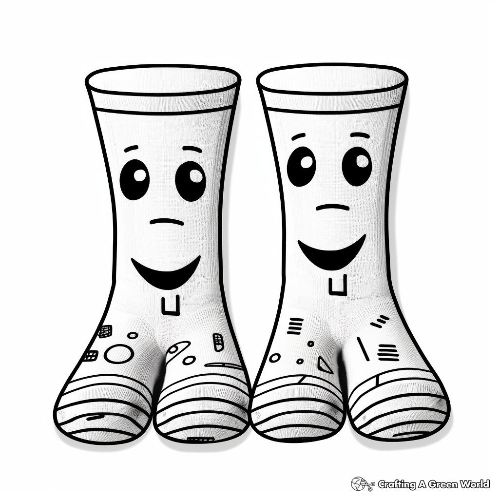 Ankle Socks Coloring Pages for Kids 4