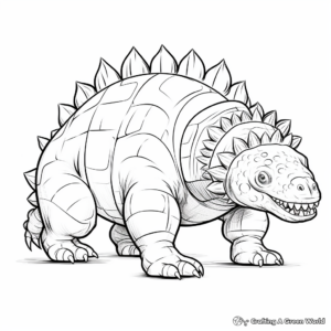 Ankylosaurus Dinosaur Coloring Pages for Children 2