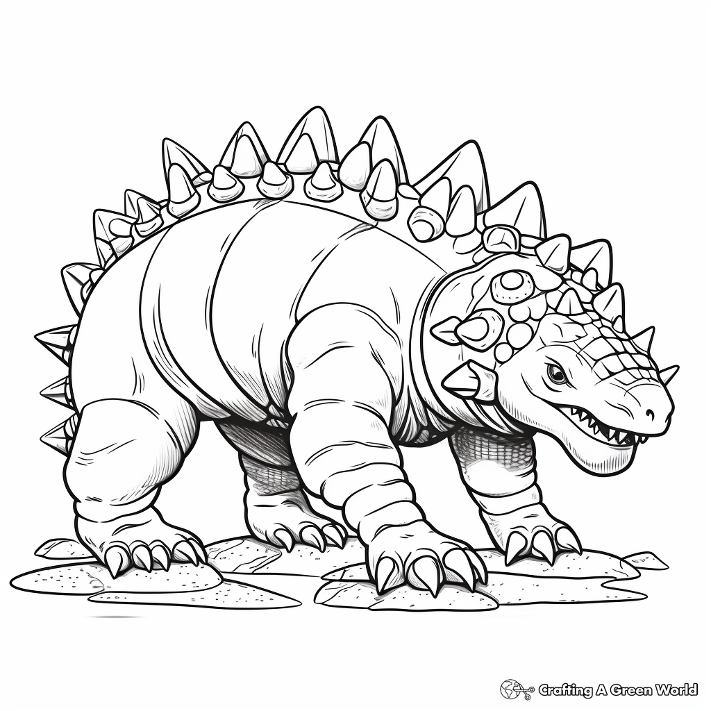 Ankylosaurus Fossil Discovery Coloring Pages 4