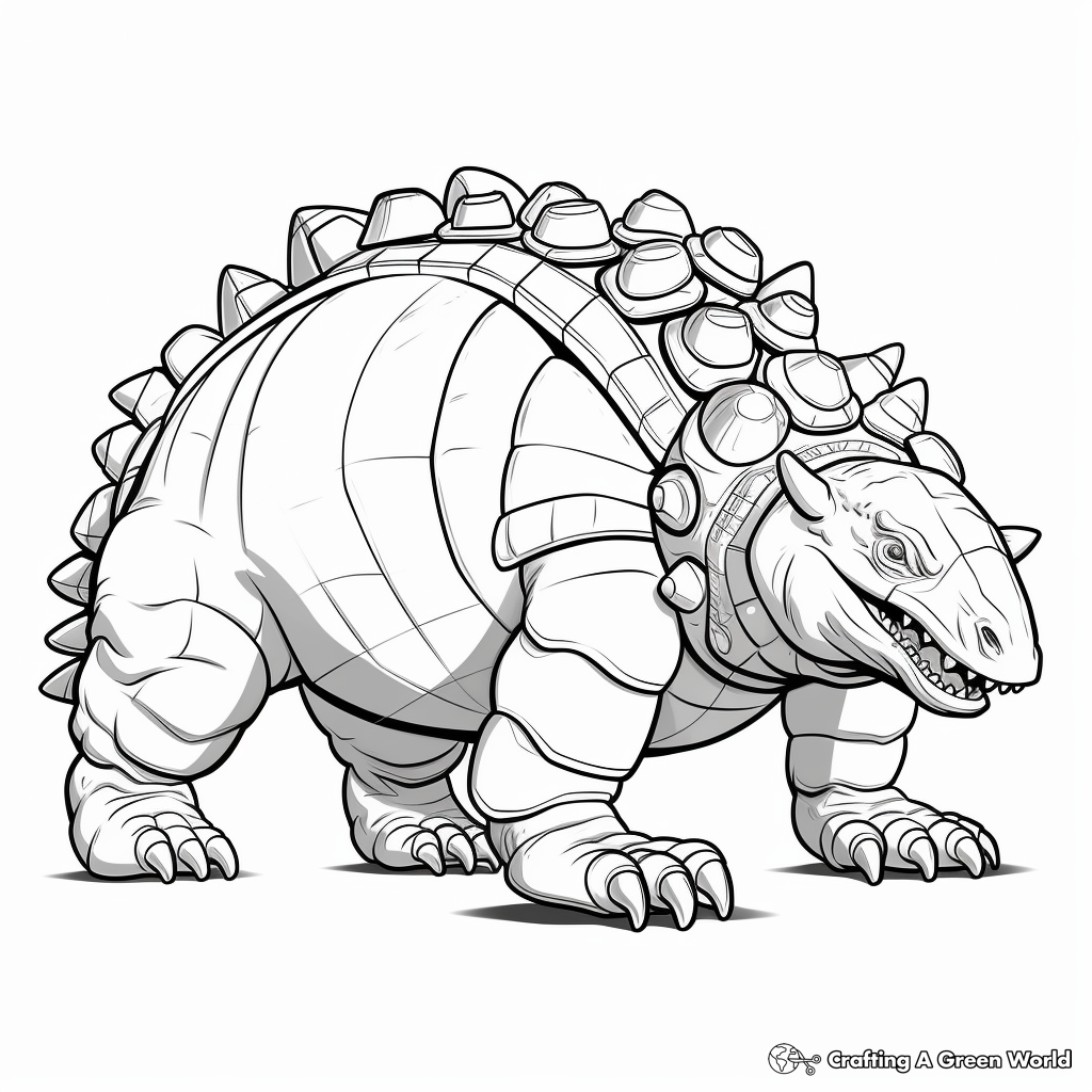 Ankylosaurus Herd Coloring Pages 1
