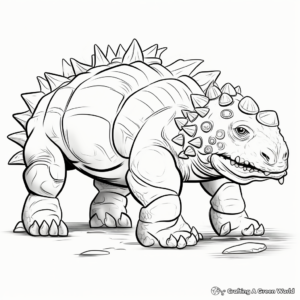 Ankylosaurus Herd Coloring Pages 2