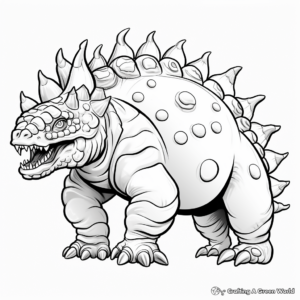 Ankylosaurus Herd Coloring Pages 4