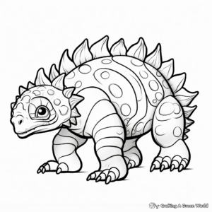 Ankylosaurus in Various Poses Coloring Pages 4